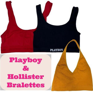 Lot of 3 Bralettes – Playboy by PacSun & Hollister | Wire-Free Sport Bras| S/M